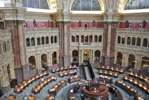 Hier haben wir den Lesesaal und die eigentliche Bibliothek der Congress Library